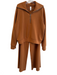 Spanx Size XL Brown Modal Blend Zip Front High Neck Pockets Sweatpant Pant Set Brown / XL
