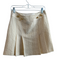Milly Size 8 Cream Wool Button Detail Side Zip Pleated Knee length Skirt Cream / 8