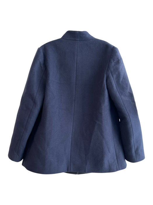 Theory Size L Navy Wool Snap Button Asymetric Front Pocket Coat Navy / L