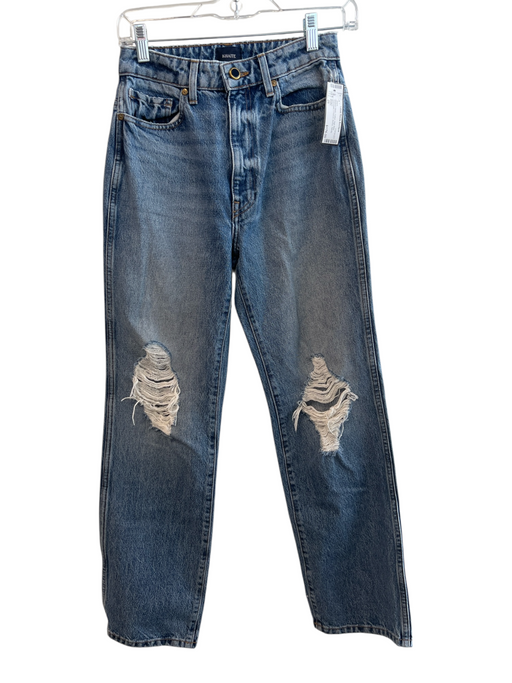 Khaite Size 26 Medium Wash Cotton High Rise Distressed 5 Pocket Skinny Jeans Medium Wash / 26