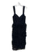 Marchesa Notte Size 0 Black Nylon Mesh Swiss Dot Midi Sleeveless Dress Black / 0