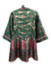 Tuckernuck Size XS Green, Pink & Gold Polyester Pleated Tunic Knee Length Dress Green, Pink & Gold / XS