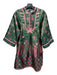 Tuckernuck Size XS Green, Pink & Gold Polyester Pleated Tunic Knee Length Dress Green, Pink & Gold / XS