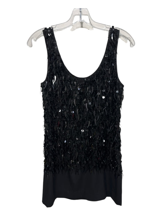 Theory Size 4 Black Silk Beaded Sleeveless Mini Dress Black / 4