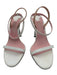 Piferi Shoe Size 38 White & Pink Open Toe Ruffle Ankle Strappy Slingback Pumps White & Pink / 38