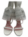 Piferi Shoe Size 38 White & Pink Open Toe Ruffle Ankle Strappy Slingback Pumps White & Pink / 38