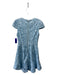 Alice + Olivia Size 0 Light Blue Polyester Cap Sleeve Lace Overlay Floral Dress Light Blue / 0