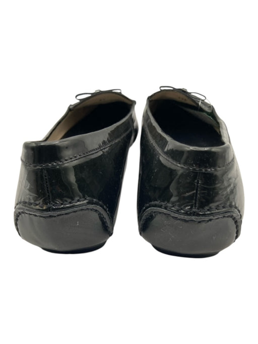 Prada Shoe Size 39 Black Patent Leather Logo Slip On Bow Detail Shoes Black / 39