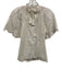Sea New York Size 0 White Cotton Crochet Lace Stand Collar Split Neck Top White / 0