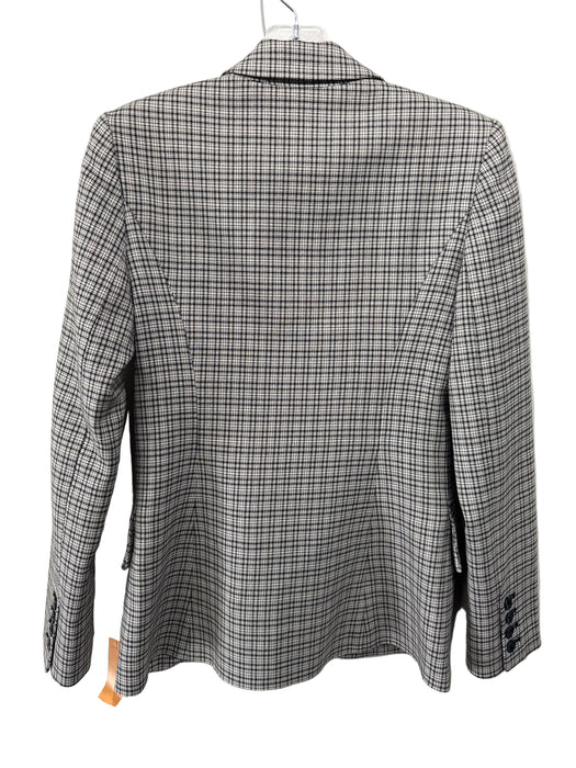 Argent Size 4 Black & White Viscose & Virgin Wool Blazer Wide Leg Pant Set