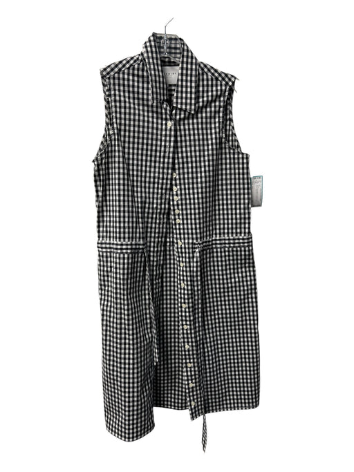 The Shirt Size XS B&W Cotton Blend Collared Button Down Sleeveless Gingham Dress B&W / XS