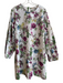 Ann Mashburn Size XL White multi Cotton Blend Floral Keyhole Back Pockets Dress White multi / XL
