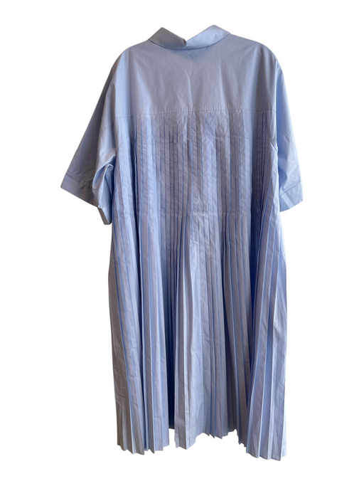 Lafayette 148 Size XXL Blue Cotton Blend Pleated Accordion Button Up Dress Blue / XXL