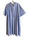 Lafayette 148 Size XXL Blue Cotton Blend Pleated Accordion Button Up Dress Blue / XXL