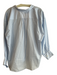Ann Mashburn Size XL White & Blue Cotton Striped Long Sleeve 3/4 Button Top White & Blue / XL