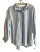 Ann Mashburn Size XL White & Blue Cotton Striped Long Sleeve 3/4 Button Top White & Blue / XL