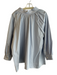 Ann Mashburn Size L White & Blue Cotton Striped Long Sleeve V Neck Collar Top White & Blue / L