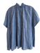 Ann Mashburn Size XL Blue Linen Button Up Cap Sleeve Collar Top Blue / XL