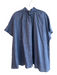 Ann Mashburn Size XL Blue Linen Button Up Cap Sleeve Collar Top Blue / XL