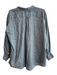 Ann Mashburn Size XL Blue Linen Blend 3/4 Button Long Sleeve Collar Top Blue / XL