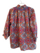 Ann Mashburn Size XL Red Multi Cotton Abstract Pattern V Neck 3/4 Sleeve Top Red Multi / XL