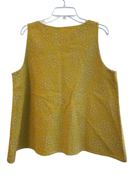 Ann Mashburn Size XL Yellow No Fabric Tag Pattern Sleeveless Round Neck Top Yellow / XL