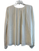 Ann Mashburn Size XL Ivory Silk Round Neck Long Sleeve Pleat Detail Top Ivory / XL