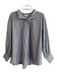 Ann Mashburn Size XL Navy & white Cotton Long Sleeve V Neck Collar Button Top Navy & white / XL