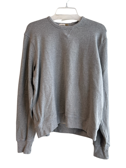 Ann Mashburn Size XL Gray Cotton Blend Long Sleeve Crew Neck Solid Color Top Gray / XL