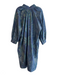 Ann Mashburn Size XL Navy Multi Cotton Blend Leaves V Neck 3/4 Sleeve Dress Navy Multi / XL