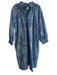 Ann Mashburn Size XL Navy Multi Cotton Blend Leaves V Neck 3/4 Sleeve Dress Navy Multi / XL