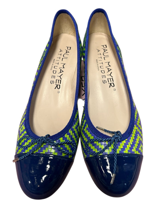 Paul Mayer Shoe Size 7 Blue & Green Leather & Patent Leather Almond Toe Shoes Blue & Green / 7