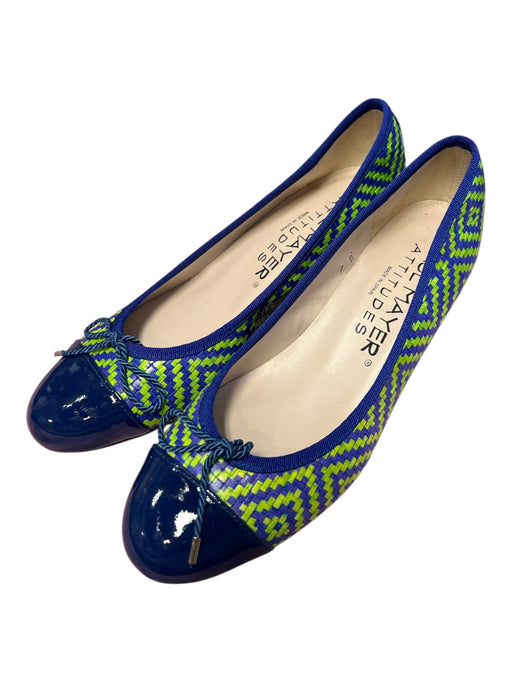 Paul Mayer Shoe Size 7 Blue & Green Leather & Patent Leather Almond Toe Shoes Blue & Green / 7