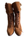 Ralph Lauren Shoe Size 8 Brown Leather Suede Pointed Toe Stack Heel Boots Brown / 8