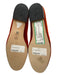 Jon Josef Shoe Size 7 Orange & Gold Velvet Leather trim Bee Round Toe Flats Orange & Gold / 7