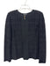 St John Size 6 Black Wool Blend Tweed Paneled Zip Jacket Black / 6