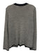 St John Size M Black & White Wool Blend Knit Ribbed Trim Zip Cardigan Black & White / M