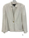 St John Size 10 Ivory White Cotton Blend gold tone button Tweed Blazer Jacket Ivory White / 10