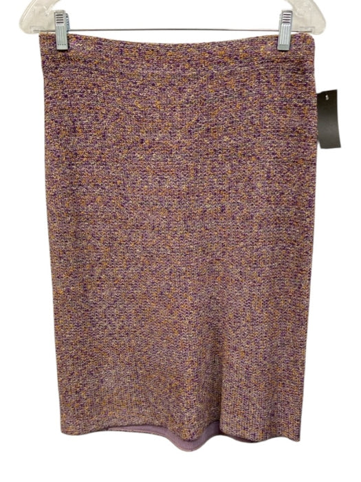 St John Size 6 / 8 purple & orange Wool Blend Tweed Elastic Waist Skirt Set purple & orange / 6 / 8