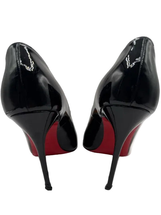 Christian Louboutin Shoe Size 41.5 Black Patent Leather Almond Toe Pumps
