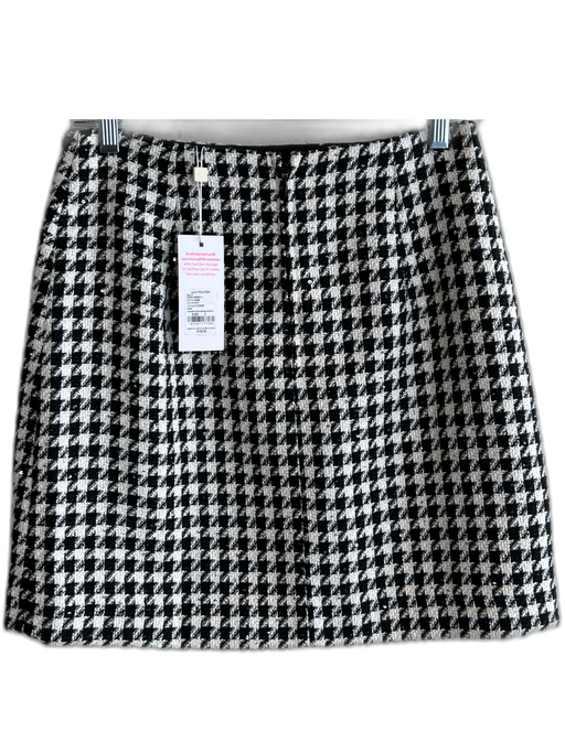 Lilly Pulitzer Size 2 B&W Polyester Sequin Houndstooth Boucle Mini Skirt B&W / 2