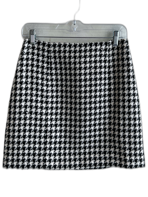 Lilly Pulitzer Size 2 B&W Polyester Sequin Houndstooth Boucle Mini Skirt B&W / 2