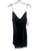 Alice + Olivia Size 4 Black Triacetate Blend Satin Spaghetti Strap Dress Black / 4