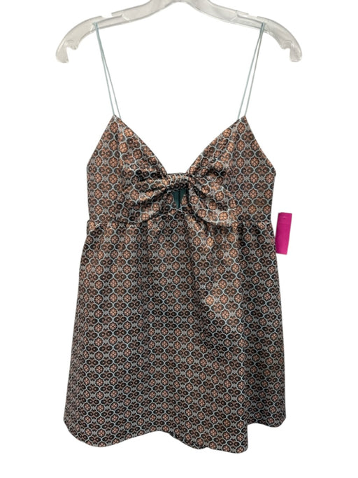 Alice + Olivia Size 4 Aqua Blue & orange Polyester Blend Spaghetti Strap Dress Aqua Blue & orange / 4