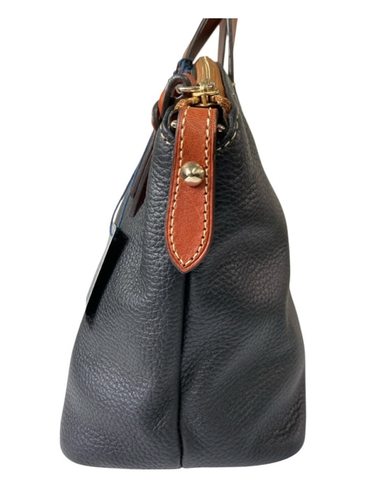 Dooney & Bourke Black & Brown Leather Pebbled Dustbag Inc Bag Black & Brown