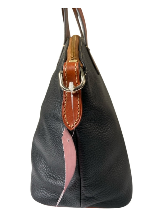 Dooney & Bourke Black & Brown Leather Pebbled Dustbag Inc Bag Black & Brown