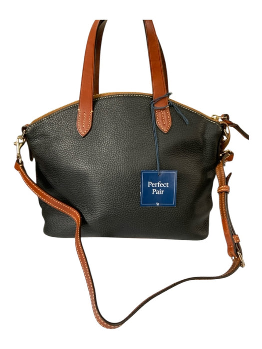 Dooney & Bourke Black & Brown Leather Pebbled Dustbag Inc Bag Black & Brown