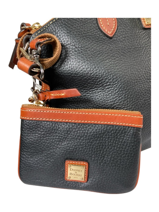 Dooney & Bourke Black & Brown Leather Pebbled Dustbag Inc Bag Black & Brown