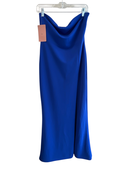 BHLDN Size Medium Royal Blue Polyester Strapless Slit Side Zip Gown Royal Blue / Medium