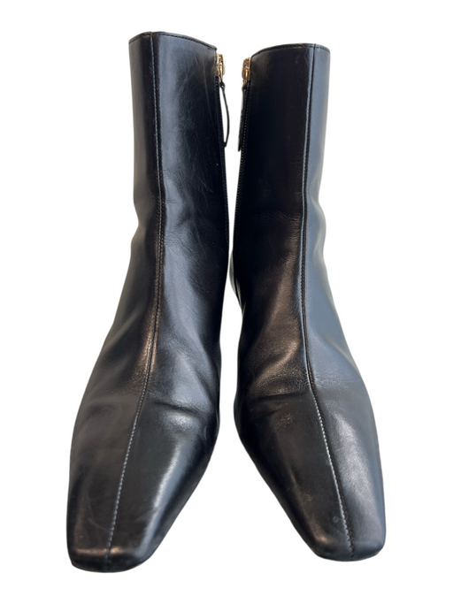 Schutz Shoe Size 7.5 Black Leather Side Zip Pointed Square Toe Booties Black / 7.5